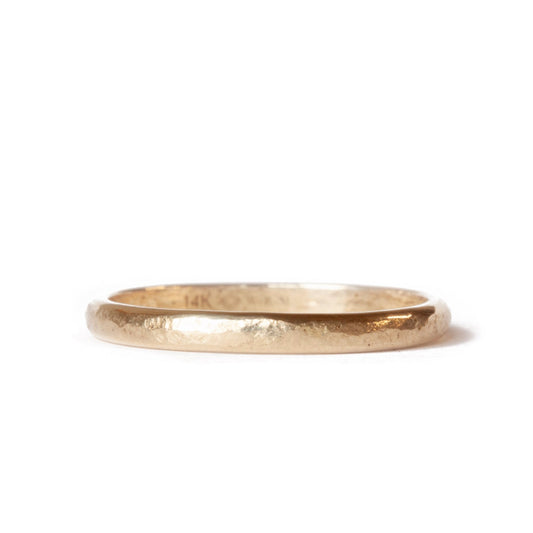 The Railroad Texture Band (Ready to ship in 2mm width 14K yellow gold size 7.5) - W.R. Metalarts