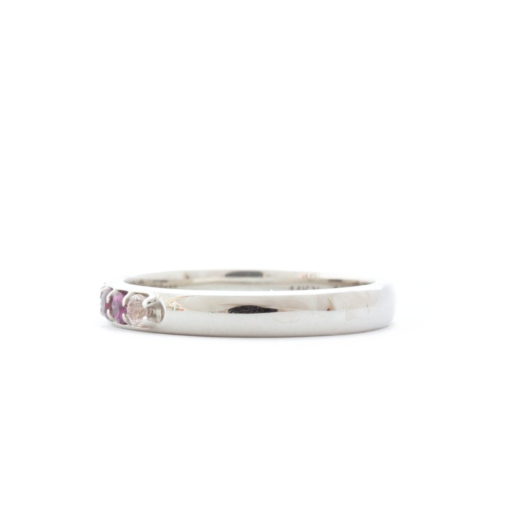 The Rainbow Band (Ready to ship in 14K palladium white gold size 5.75) - W.R. Metalarts