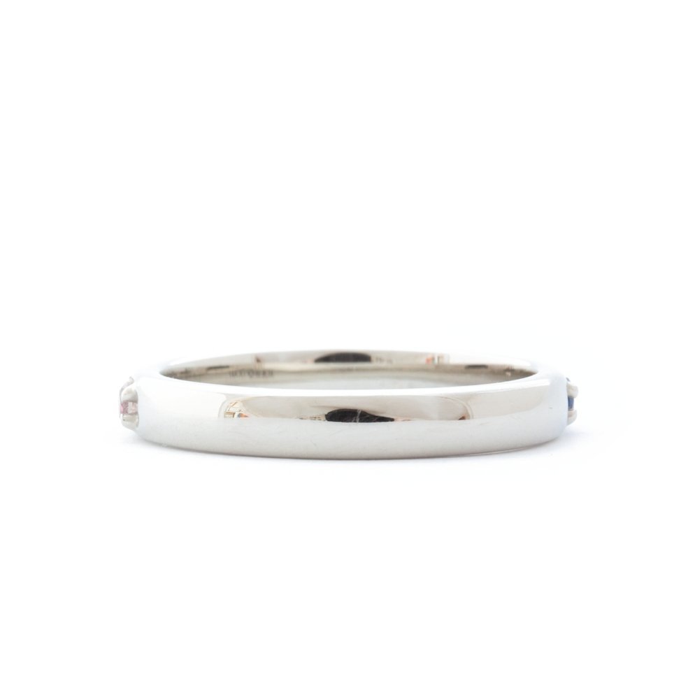 The Rainbow Band (Ready to ship in 14K palladium white gold size 5.75) - W.R. Metalarts