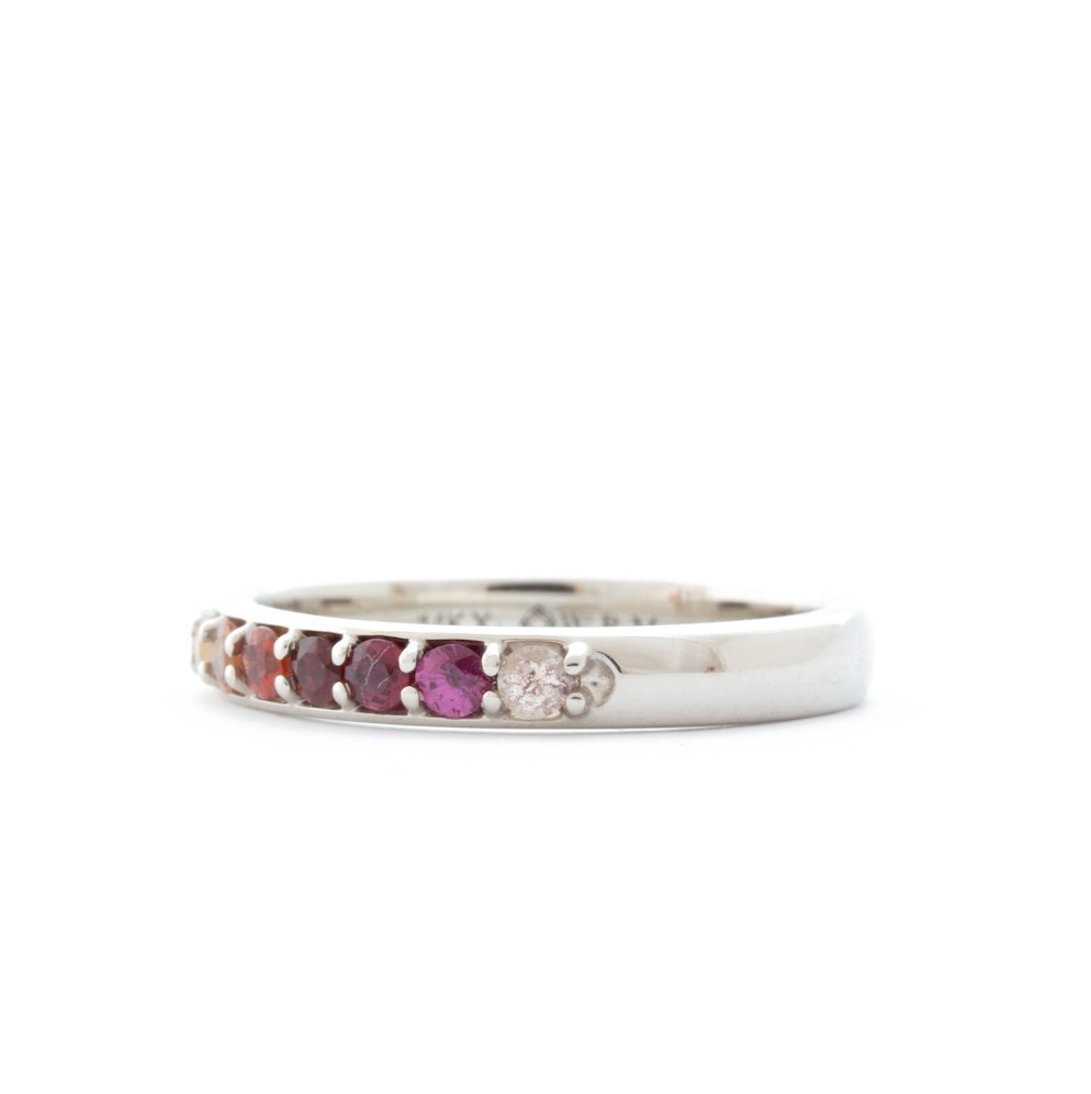 The Rainbow Band (Ready to ship in 14K palladium white gold size 5.75) - W.R. Metalarts
