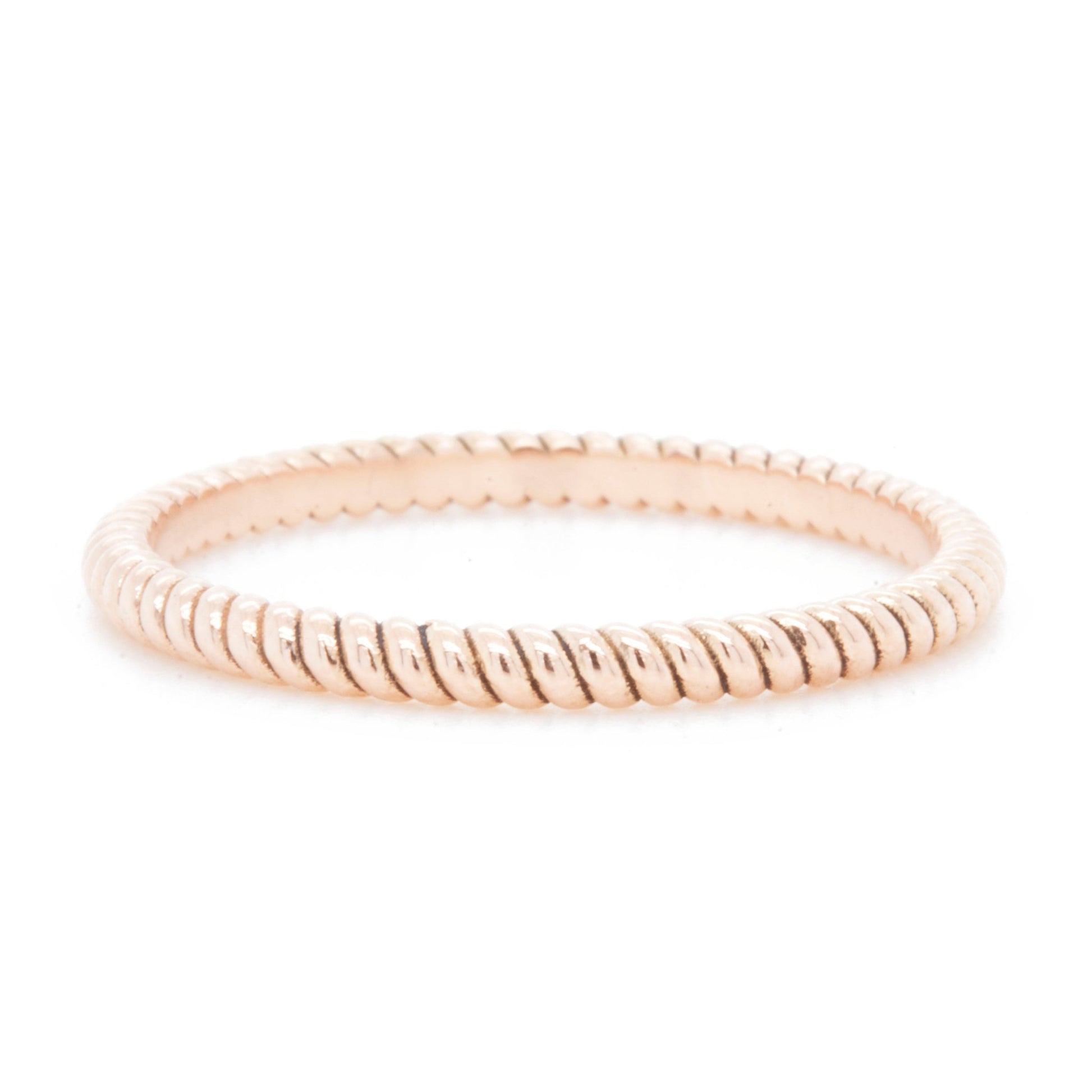 The Rope Band (Ready to ship in 14K Rose size 7.5) - W.R. Metalarts