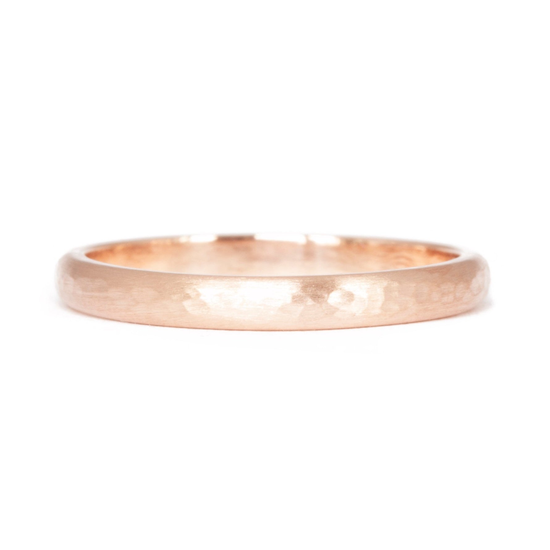 The Rose Gold Hammered Band - W.R. Metalarts