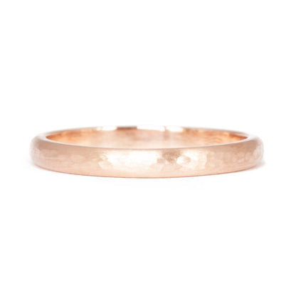 The Rose Gold Hammered Band (Ready to ship in 5mm width size 10) - W.R. Metalarts