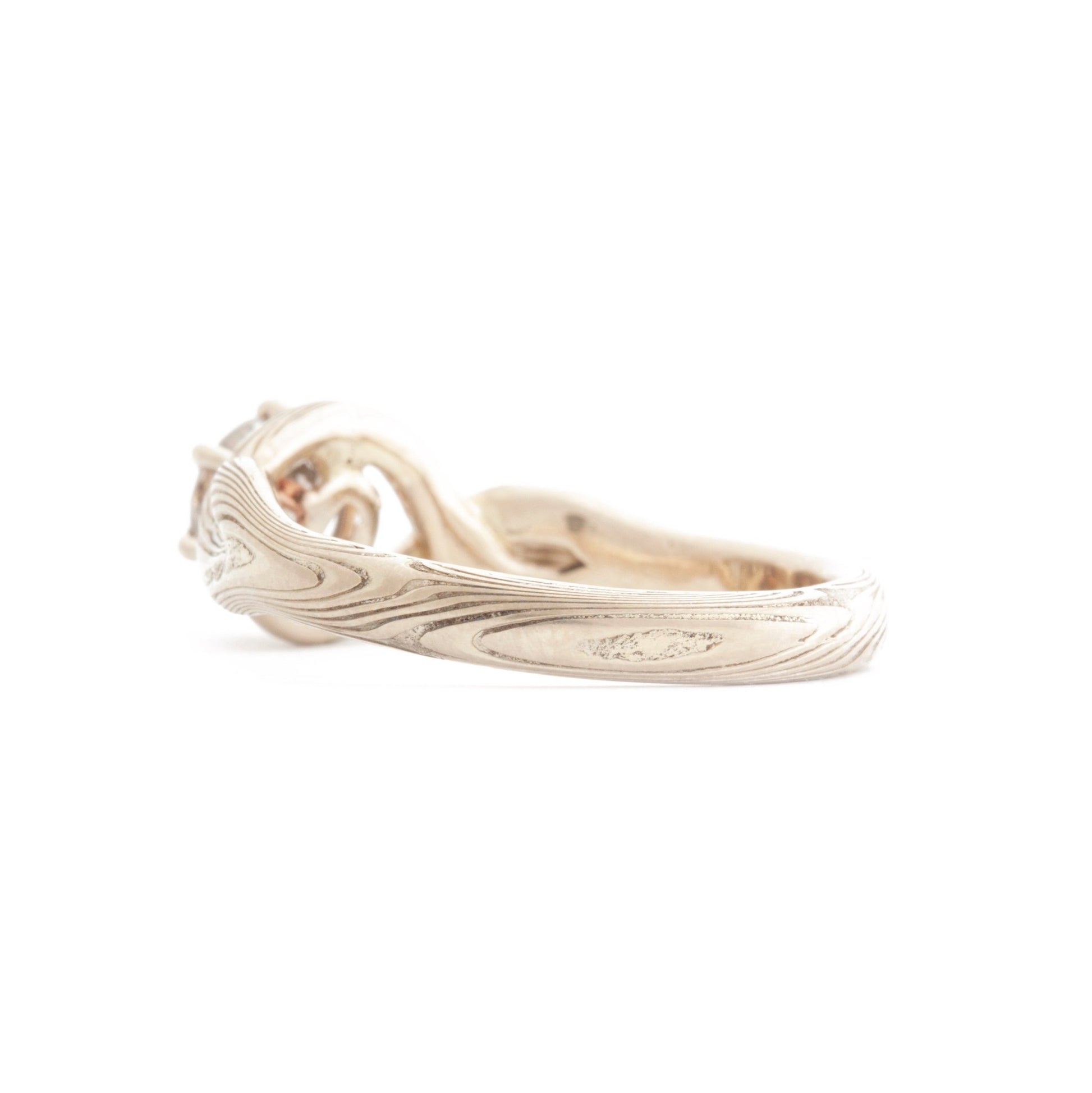 The Salt and Pepper Mokume Twist Ring - W.R. Metalarts