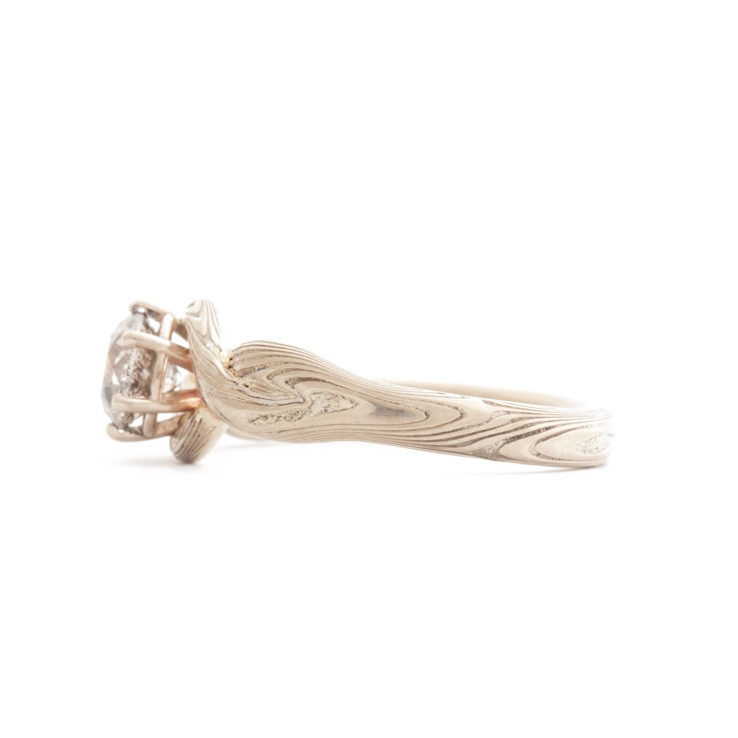 The Salt and Pepper Mokume Twist Ring - W.R. Metalarts