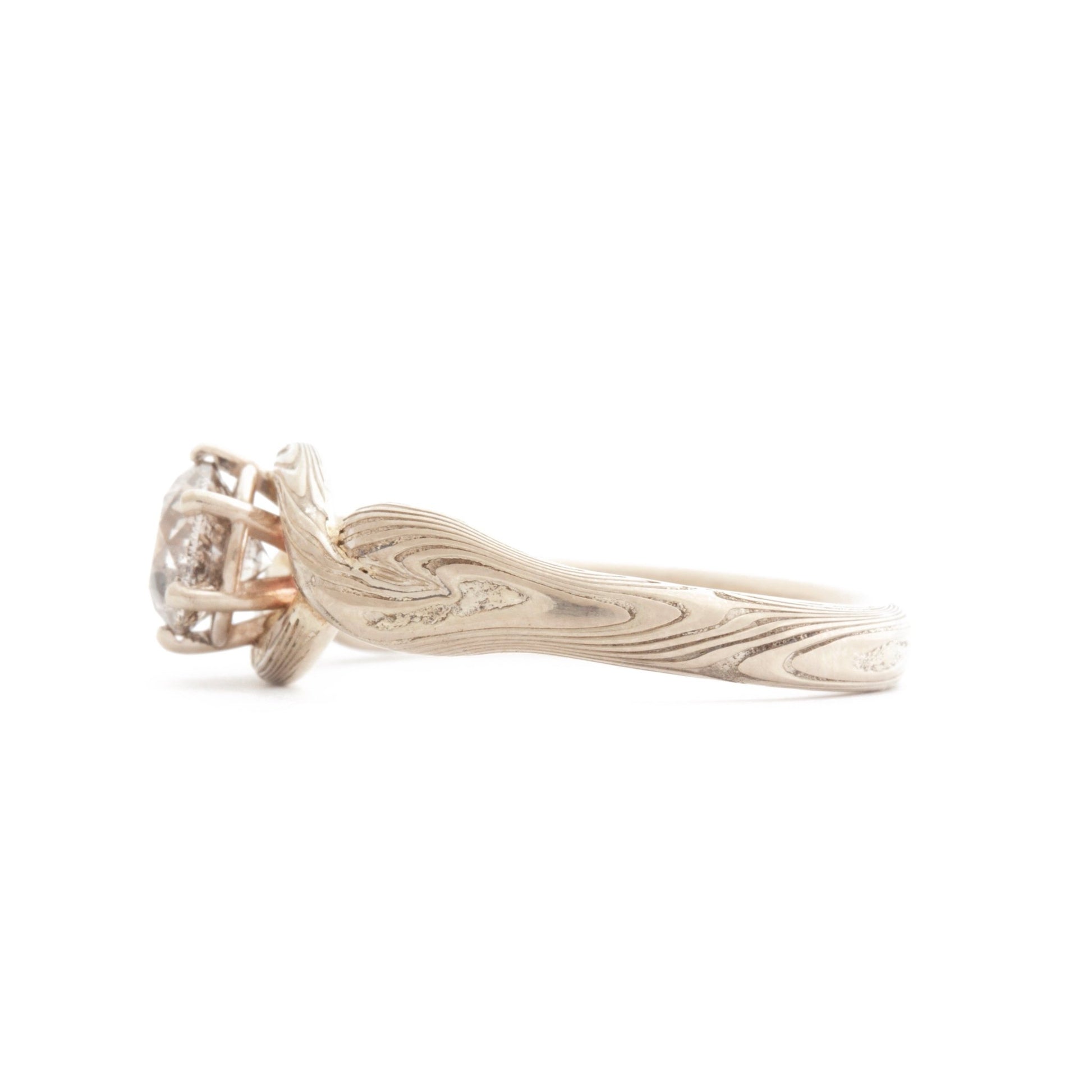 The Salt and Pepper Mokume Twist Ring - W.R. Metalarts