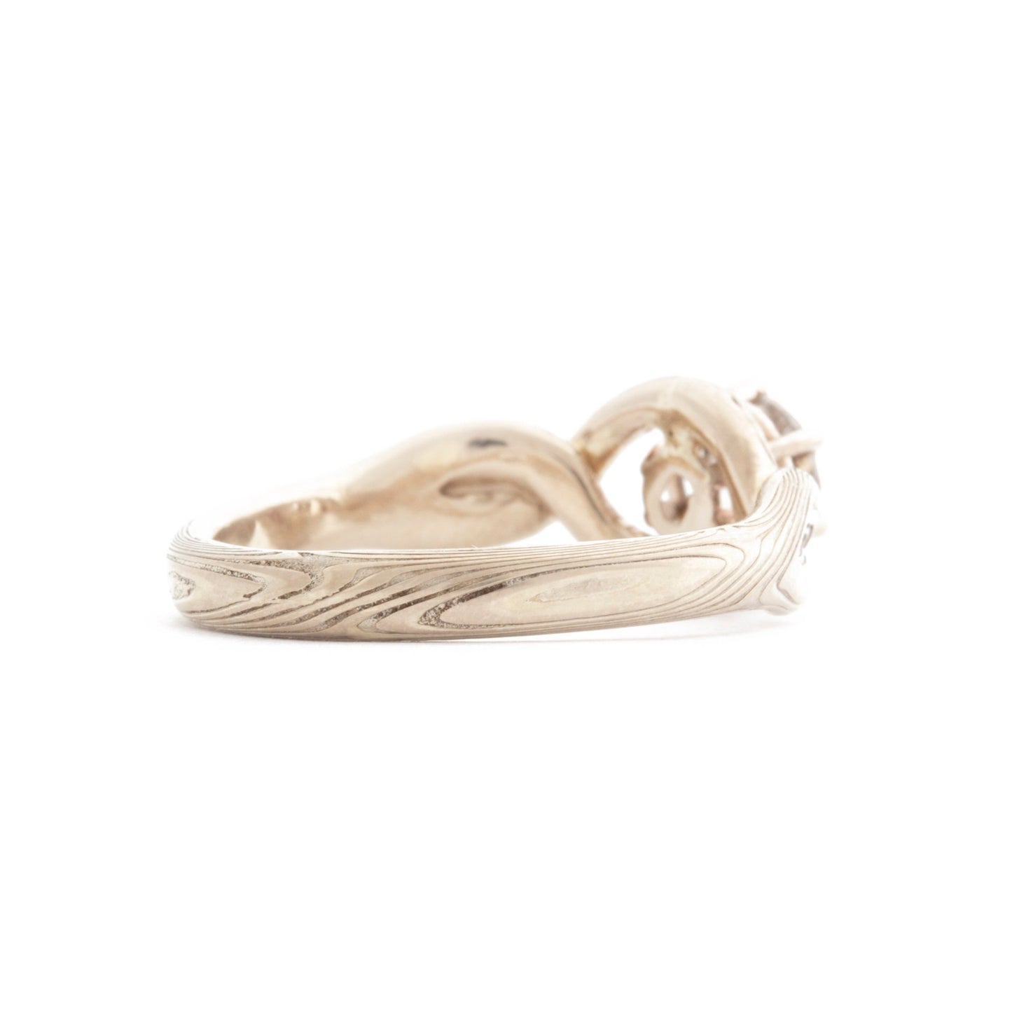 The Salt and Pepper Mokume Twist Ring - W.R. Metalarts