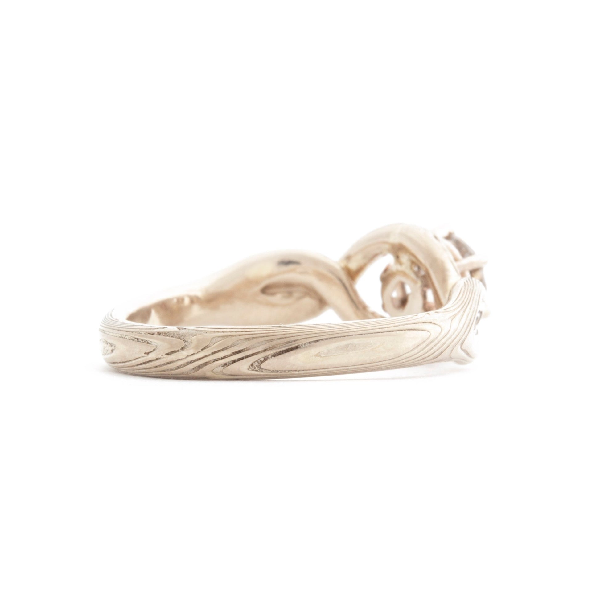 The Salt and Pepper Mokume Twist Ring - W.R. Metalarts