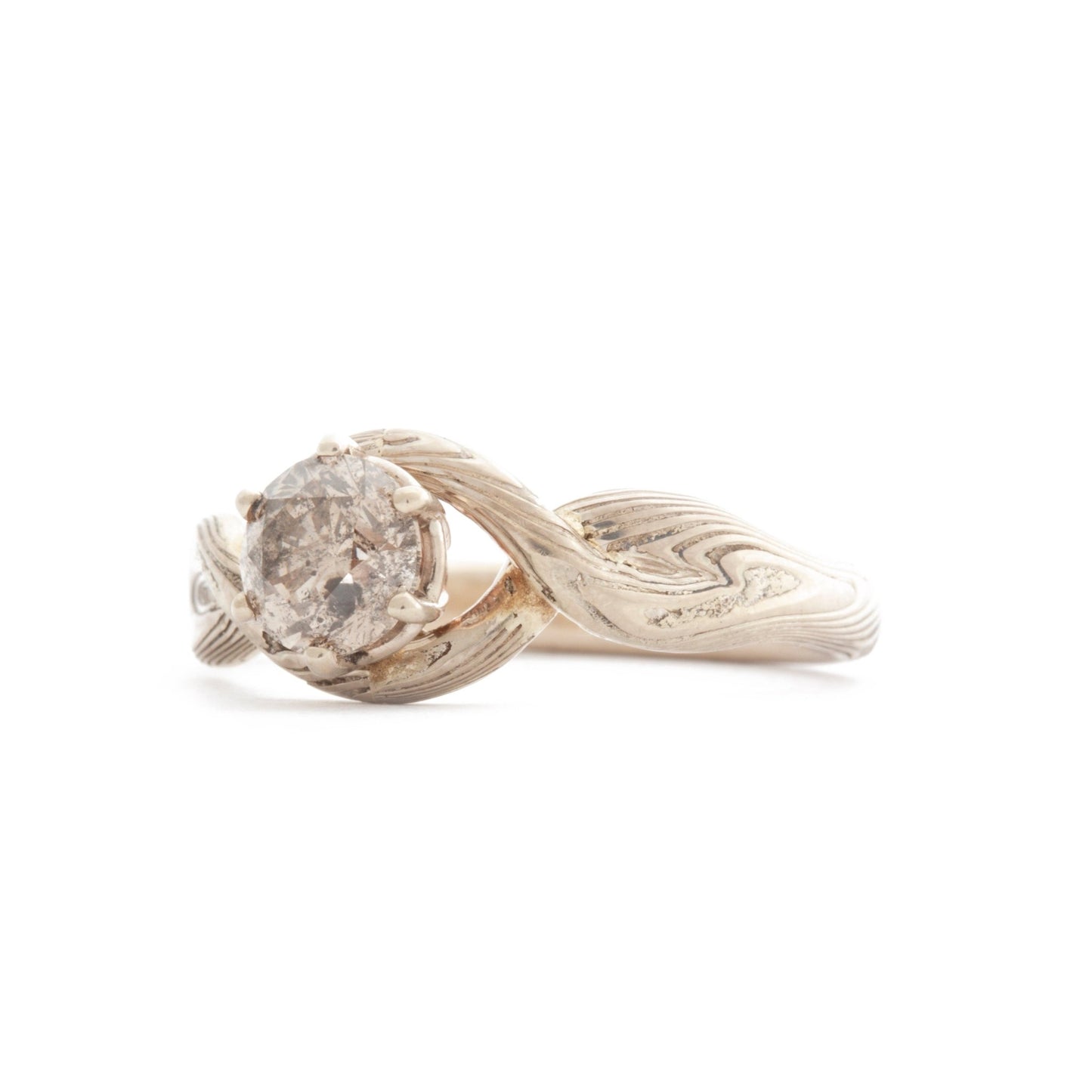 The Salt and Pepper Mokume Twist Ring - W.R. Metalarts