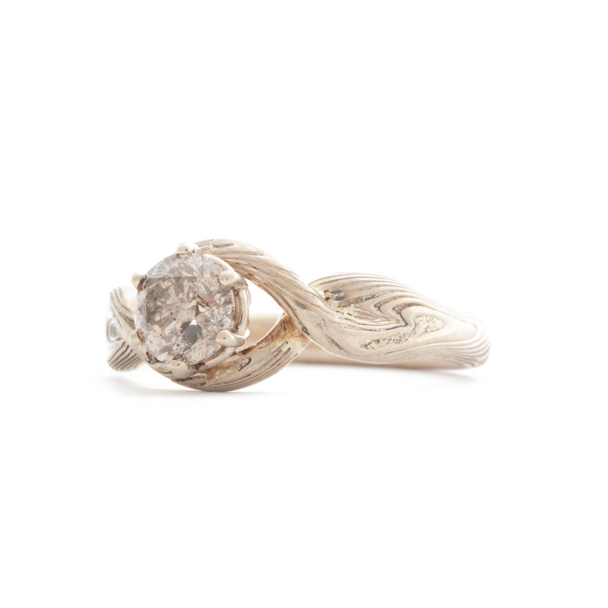 The Salt and Pepper Mokume Twist Ring - W.R. Metalarts