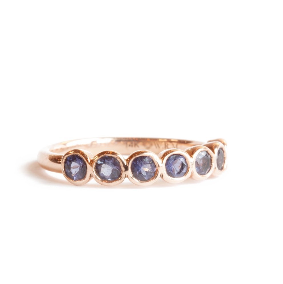 The Seven Stone Iolite Ring - W.R. Metalarts