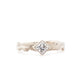 The Square Cut Moissanite Notched Mokume Ring (Ready to ship in size 8.5) - W.R. Metalarts