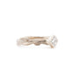 The Square Cut Moissanite Notched Mokume Ring (Ready to ship in size 8.5) - W.R. Metalarts