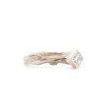 The Square Cut Moissanite Notched Mokume Ring (Ready to ship in size 8.5) - W.R. Metalarts
