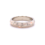 The Tri-Metal Rose Gold Mokume Gane Knife Edge Band - W.R. Metalarts