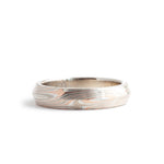 The Tri-Metal Rose Gold Mokume Gane Knife Edge Band - W.R. Metalarts