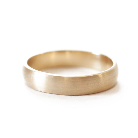 The Yellow Gold Classic Band (Ready to ship in 2mm width size 7.5 with a matte finish) - W.R. Metalarts