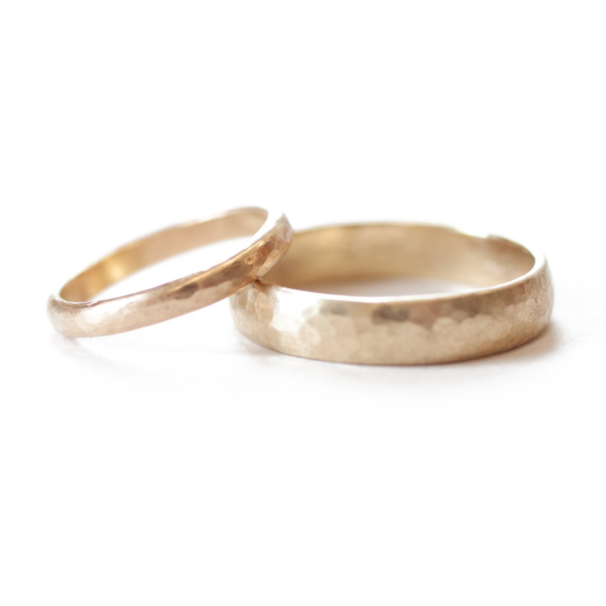 The Yellow Gold Hammered Band (Ready to ship in 2mm width size 5.5) - W.R. Metalarts