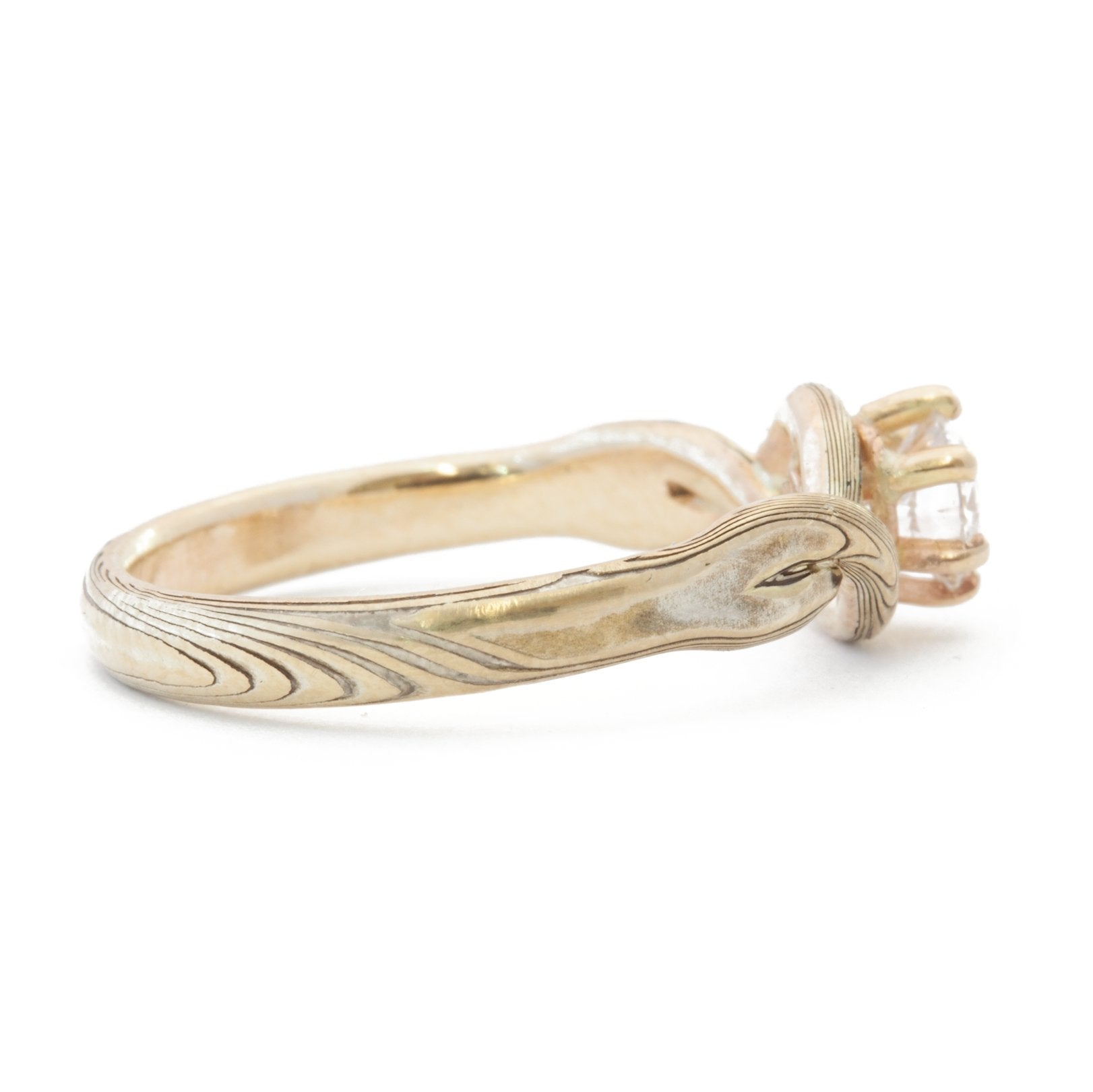 The Yellow Gold Mokume Twist Ring - W.R. Metalarts