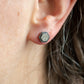 White Gold Mokume Hexagon Studs - W.R. Metalarts