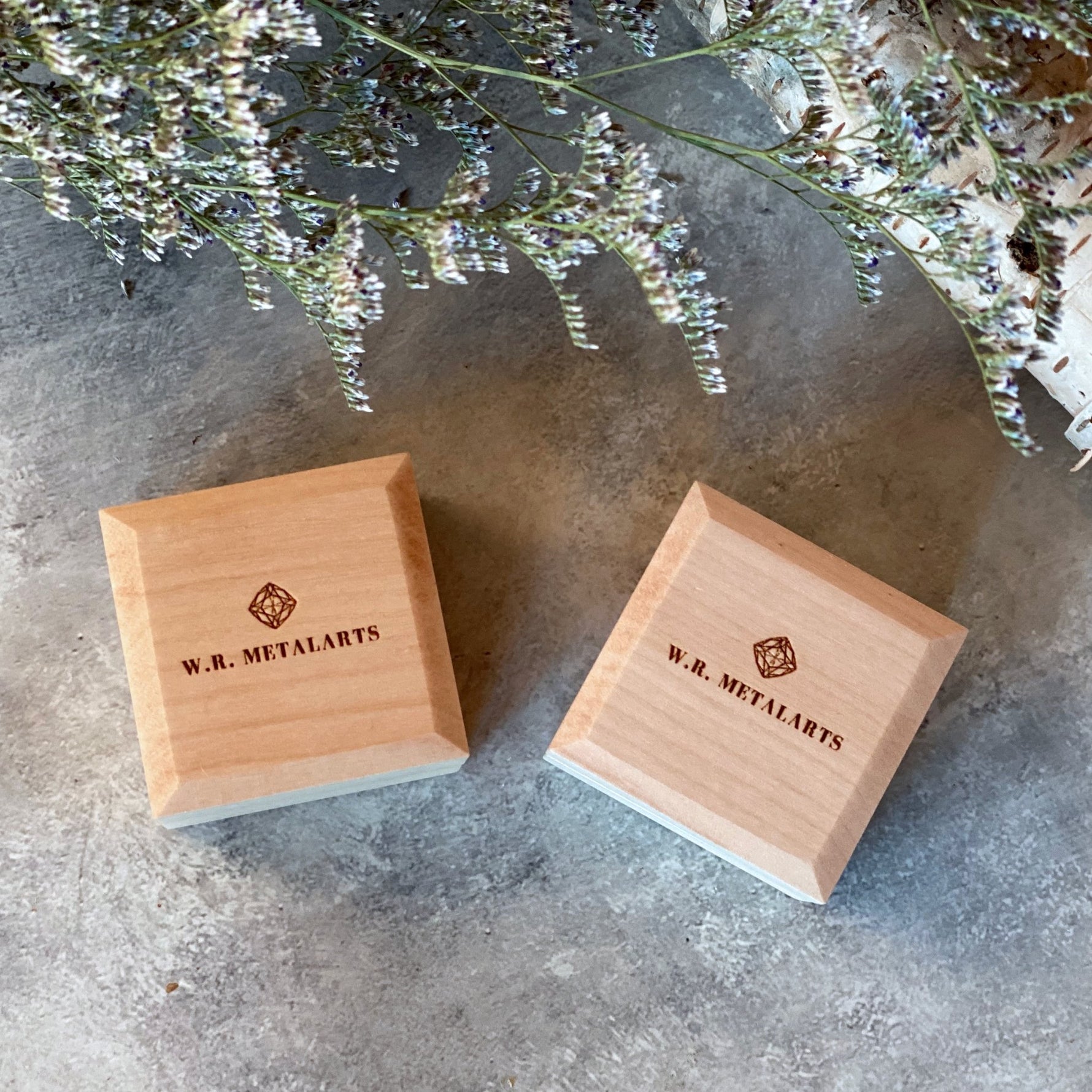 Wooden Ring Box for Two Rings - W.R. Metalarts